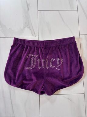 Juicy Couture Velour Sleeping Shorts Sleepwear Lounge Purple size XL